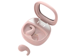 Auriculares inalámbricos TWS con pantalla digital y Bluetooth, color rosa