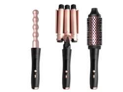 Set 3 Cabezales Intercambiables Para Alisar Y Rizar, Tamaños Variados, Uso Hogar Y Viaje, Para Ondas, Rizos O Pelo Liso