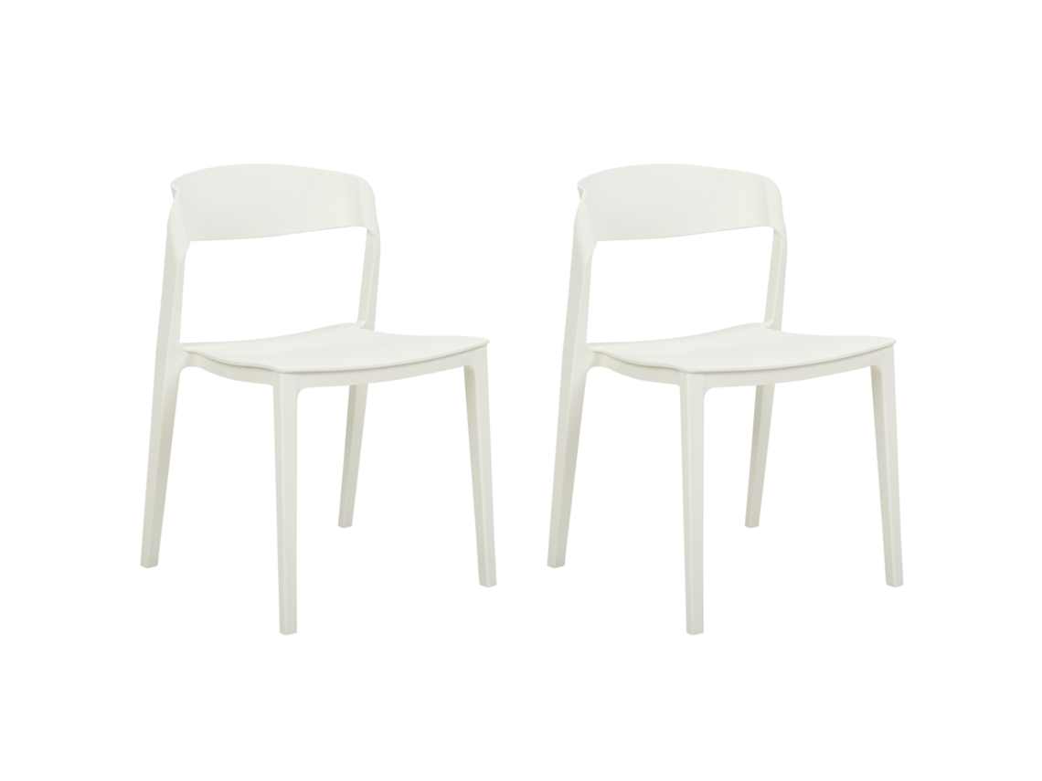 Conjunto de 2 cadeiras de refeição sem apoio de braços BELIANI Somers de Polipropileno Branco 48x51x77