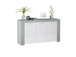 Aparador Dara Blanco Artik (Blanco Mate) - Gris Cemento 144 x 80 x 42 cm