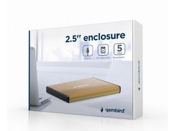 Caja de disco duro Gembird Ee2-U3S-3-GL Caja de disco duro dorada de 2,5''
