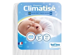 Colchón calefactable para bebé Yoopidoo 60x120 cm, 1 cara verano fresco / 1 cara invierno acolchado sin tratamiento químico