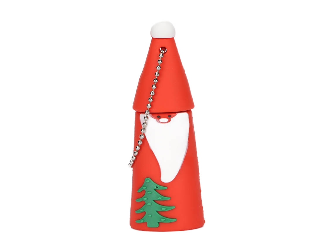 Pendrive Usb 2.0 128gb Santa Claus Cuto Almacenamiento Móvil Duradero Compatibilidad Fuerte Rojo