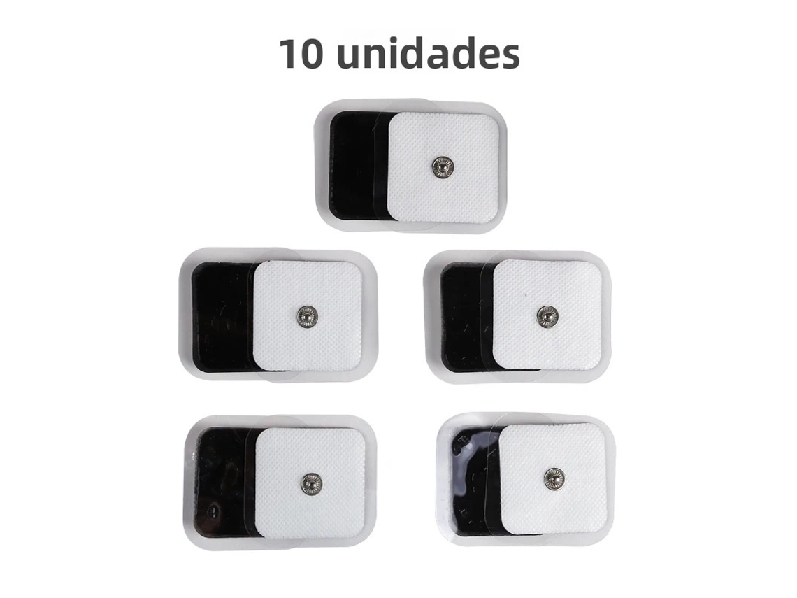 (10 Piezas Blancas) Parches De Electrodos No Tejidos De 4 X 4 Cm, Paquete De Repuesto A Presión