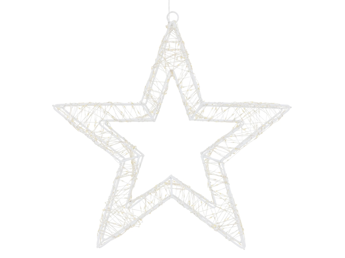 Estrella navidad colgante con 1440 LEDs plateado copo nieve decoración navideña ECD