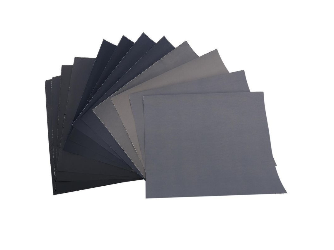 Papel De Lija Abrasivo De Grano 1500-7000, Tamaño Completo 23x28cm, Paquete De 12 Tiras