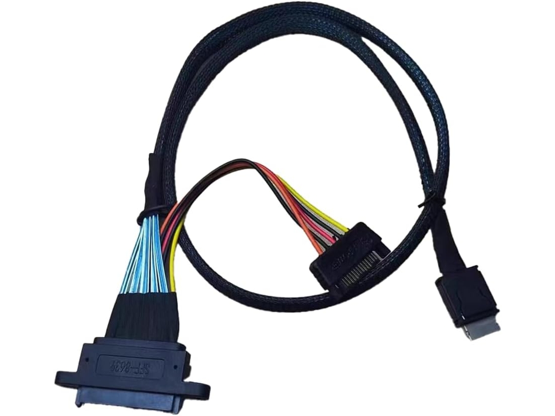 Cable De Datos Para Oculink Sff-8611 A Ssd Nvme U2 U.2-8639 De 90 Cm