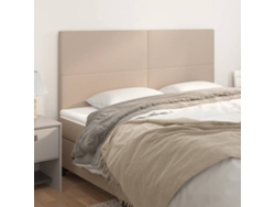 Cabeceros 4 Unidades Cuero Sintético Capuchino 90x5x78/88 Cm