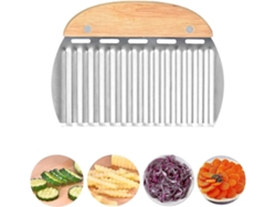 Cortador de patatas ondulado de acero inoxidable, cuchilla ondulada para patatas, papas fritas y frutas, cuchilla para verduras. Everley891