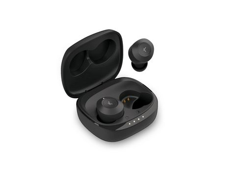 Auriculares inalámbricos KSIX Oblivion, Diseño de botón, Autonomía 4+15 h, Control táctil, Llamadas, Asistentes de voz, Negro