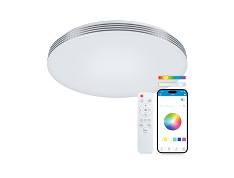 Plafón SmartLED KSIX Boreal, RGBIC + CCT, Diámetro 38,5 cm, 5.600 lm, 52 W, App iLink, Blanco