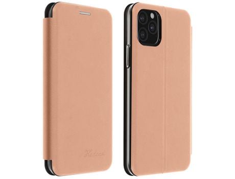 Carcasa para iPhone 11 Pro Max Polipiel Monedero con Soporte – Oro rosa