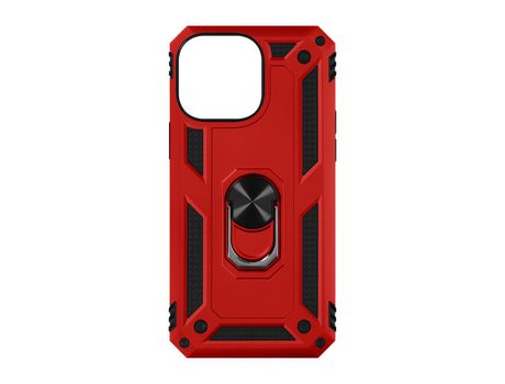 Carcasa para iPhone 15 Pro Antigolpes Bimaterial Anillo Soporte Vídeo Rojo