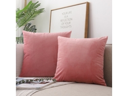 2026-funda De Almohada Cuadrada De Terciopelo De Dos Piezas, Suave, Cómoda Y Lujosa, Color Sólido, 45x45 Cm, Rosa Agua