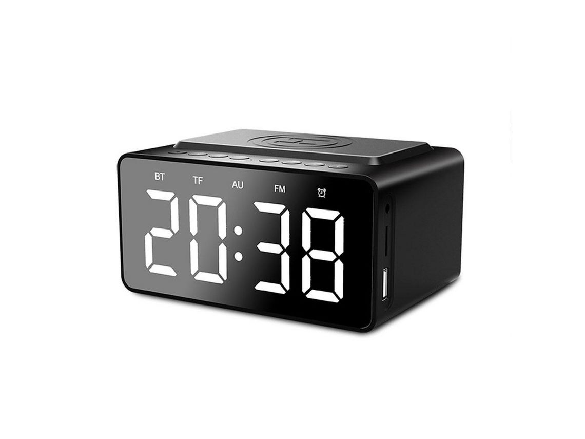 Radio reloj digital con Bluetooth, alarma dual y temporizador de apagado, cargador para teléfono celular COZEVDNT