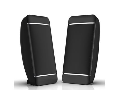 ELKUAIE Altavoces pequeños para ordenador portátil, fuente de alimentación USB con cable, minialtavoces portátiles 2,0 para ordenador de sobremesa/...