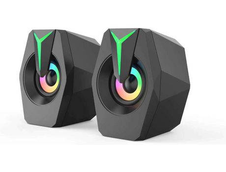 Altavoz estéreo para juegos de PC con 7 luces de colores Altavoz de computadora USB para computadora portátil COZEVDNT