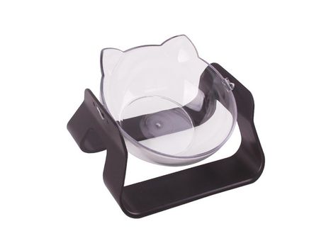 Bebedero Pie Alto, Boca Oblicua, Protección De 15 , Columna Cervical, Catbowl Transparente Ajustable ELKUAIE