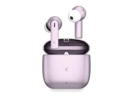 Auriculares inalámbricos KSIX Meteor, Estuche metálico, ENC, Autonomía 4+28 h, Control táctil, Asistentes de voz, Rosa