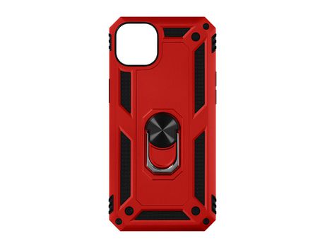 Carcasa para iPhone 15 Plus Antigolpes Bimaterial Anillo Soporte Vídeo Rojo