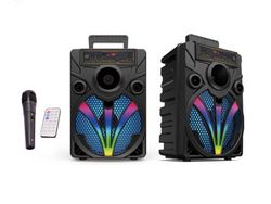 Altavoz Inalámbrico Portátil con Luz LED 8W KIMISO Qs-7806 Negro