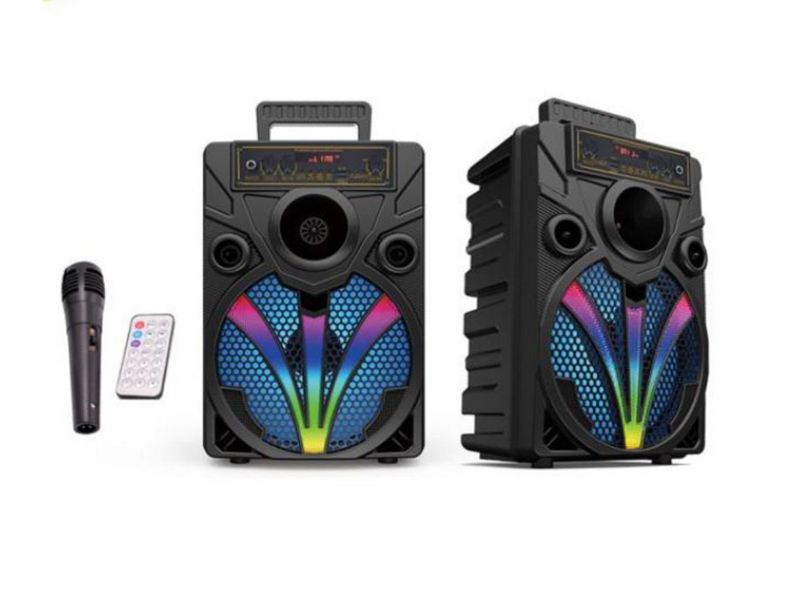 Altavoz Inalámbrico Portátil con Luz LED 8W KIMISO Qs-7806 Negro