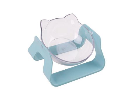 Bebedero Pie Alto, Boca Oblicua, Protección De 15 , Columna Cervical, Catbowl Transparente Ajustable ELKUAIE