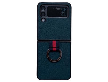Funda para Samsung Galaxy Z Flip 4 5G Piel Sintética Verde