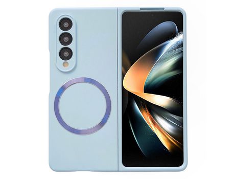 Funda para Samsung Galaxy Z Fold 4 5G Piel Sintética Azul
