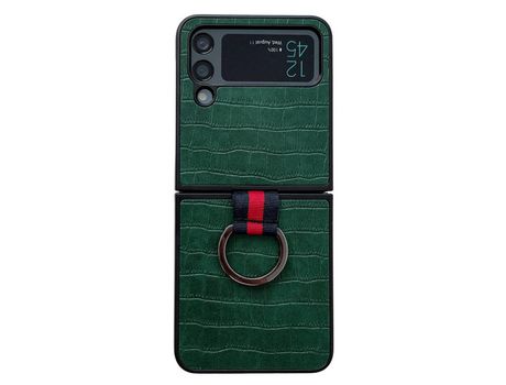 Funda para Samsung Galaxy Z Flip 4 5G Piel Sintética Verde