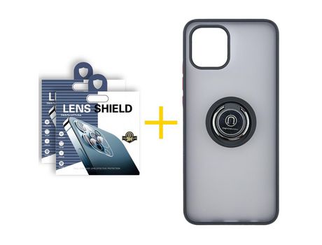 Pack 2 X Película de Cámara trasera + Funda SKYHE por Apple iPhone 15 Gel Bumper con Anillo Negro