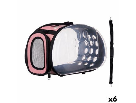 Transportín Negro Rosa Plástico 37x17x22 cm (6 Unidades)
