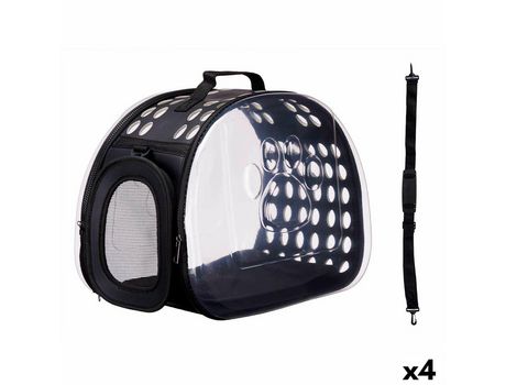 Transportín Negro Plástico 43x20x33 cm (4 Unidades)
