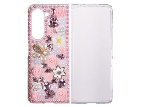 Conjunto de Fundas para Samsung Galaxy Z Fold 5 5G Piel Sintética Rosa (2un)