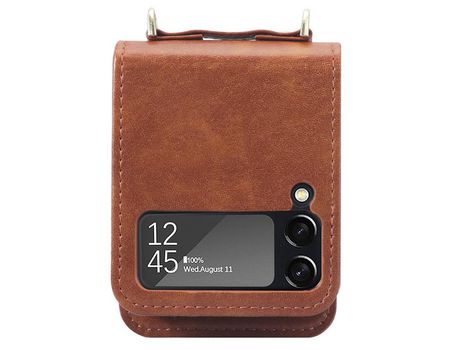 Funda con Cordón para Samsung Galaxy Z Flip 4 5G Marrón