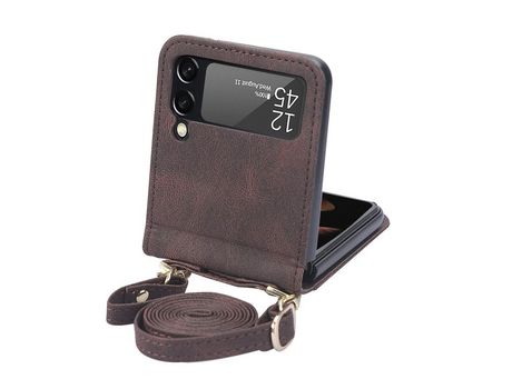 Funda con Cordón para Samsung Galaxy Z Flip 4 5G Marrón