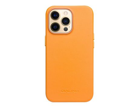Funda para iPhone 13 Pro Max QIALINO Piel Sintética Naranja