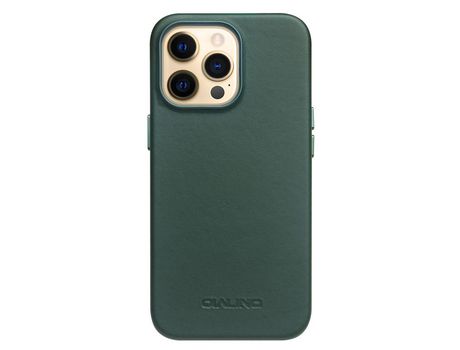 Funda para iPhone 13 Pro Max QIALINO Piel Sintética Verde