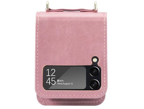 Funda con Cordón para Samsung Galaxy Z Flip 4 5G Rosa