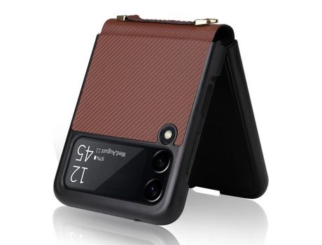 Funda con Cordón para Samsung Galaxy Z Flip 3 5G Marrón