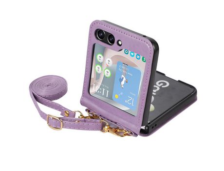 Funda para Samsung Galaxy Z Flip 5 5G Piel Sintética Morado