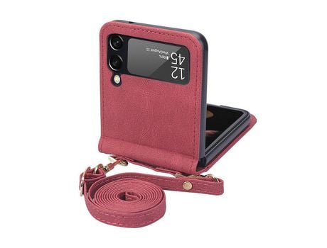 Funda con Cordón para Samsung Galaxy Z Flip 4 5G Rojo