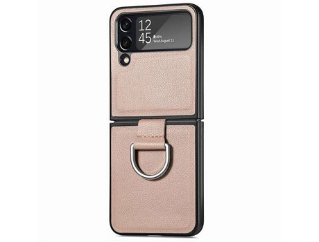 Funda para Samsung Galaxy Z Flip 4 5G Piel Sintética Beige