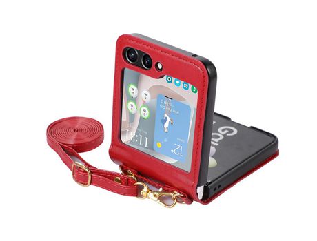 Funda para Samsung Galaxy Z Flip 5 5G Piel Sintética Rojo