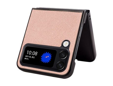 Funda para Samsung Galaxy Z Flip 4 5G Piel Sintética Rosa