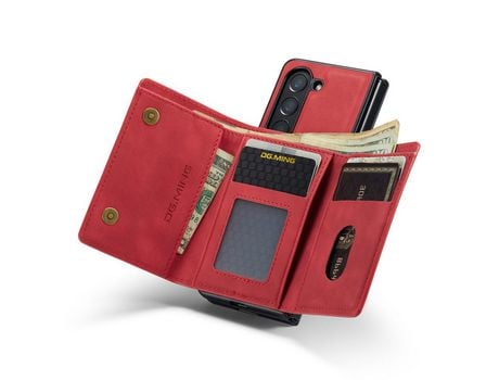 Funda para Samsung Galaxy Z Fold 5 5G DG.MING Piel Sintética Rojo