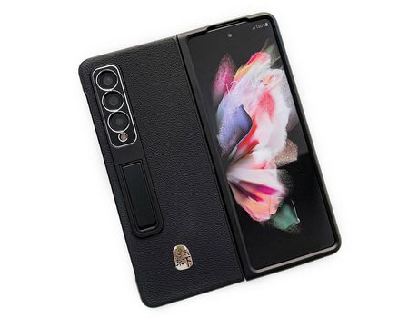 Funda para Samsung Galaxy Z Fold 3 5G Piel Sintética Negro