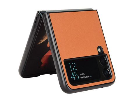 Funda para Samsung Galaxy Z Flip 4 5G Piel Sintética Marrón