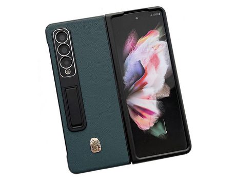 Funda para Samsung Galaxy Z Fold 3 5G Piel Sintética Verde