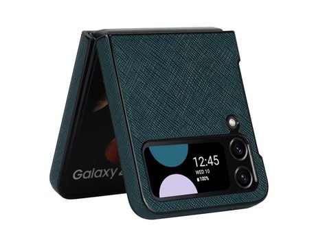 Funda para Samsung Galaxy Z Flip 4 5G Piel Sintética Verde